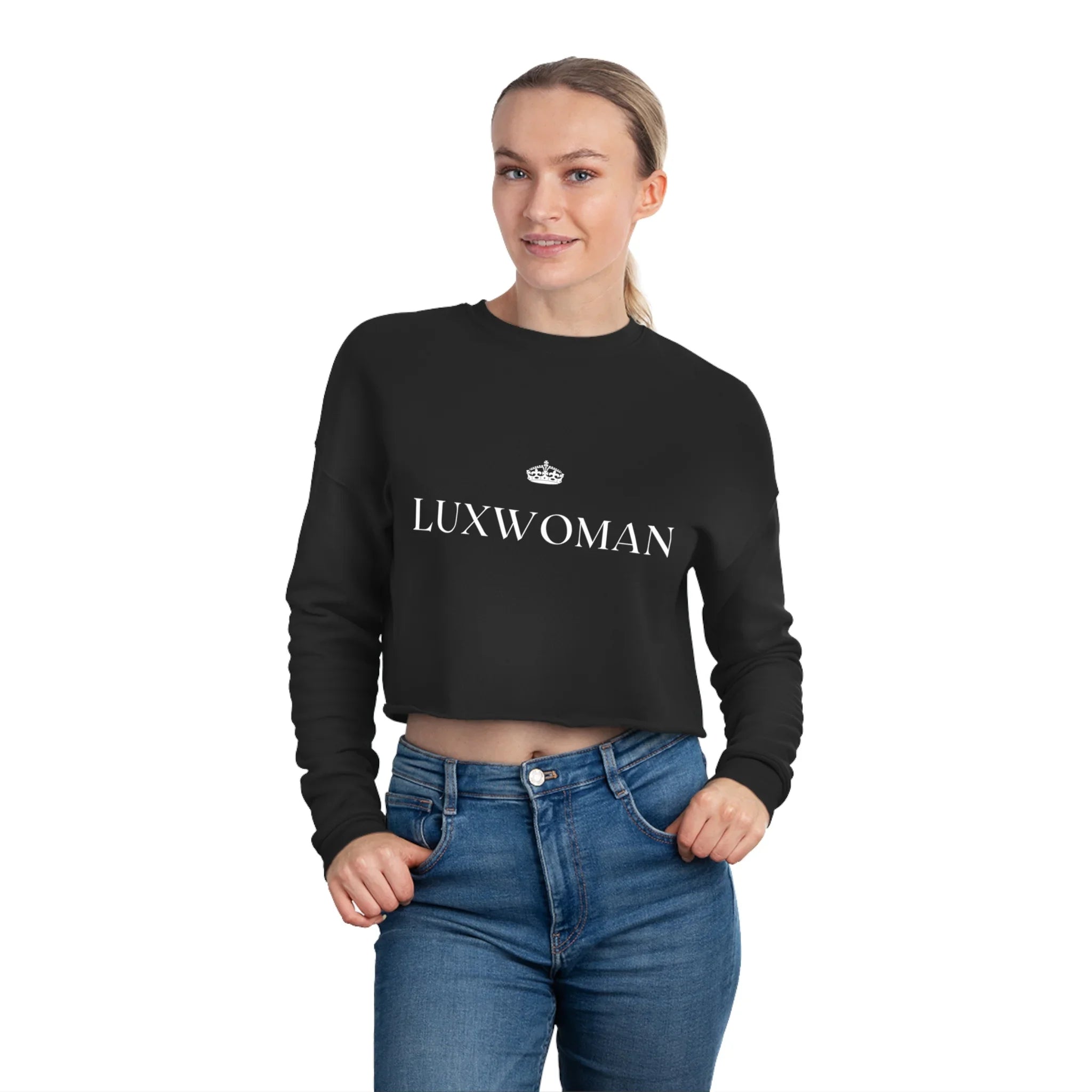 LUXWOMAN Breathable Fleece Cropped Sweatshirt