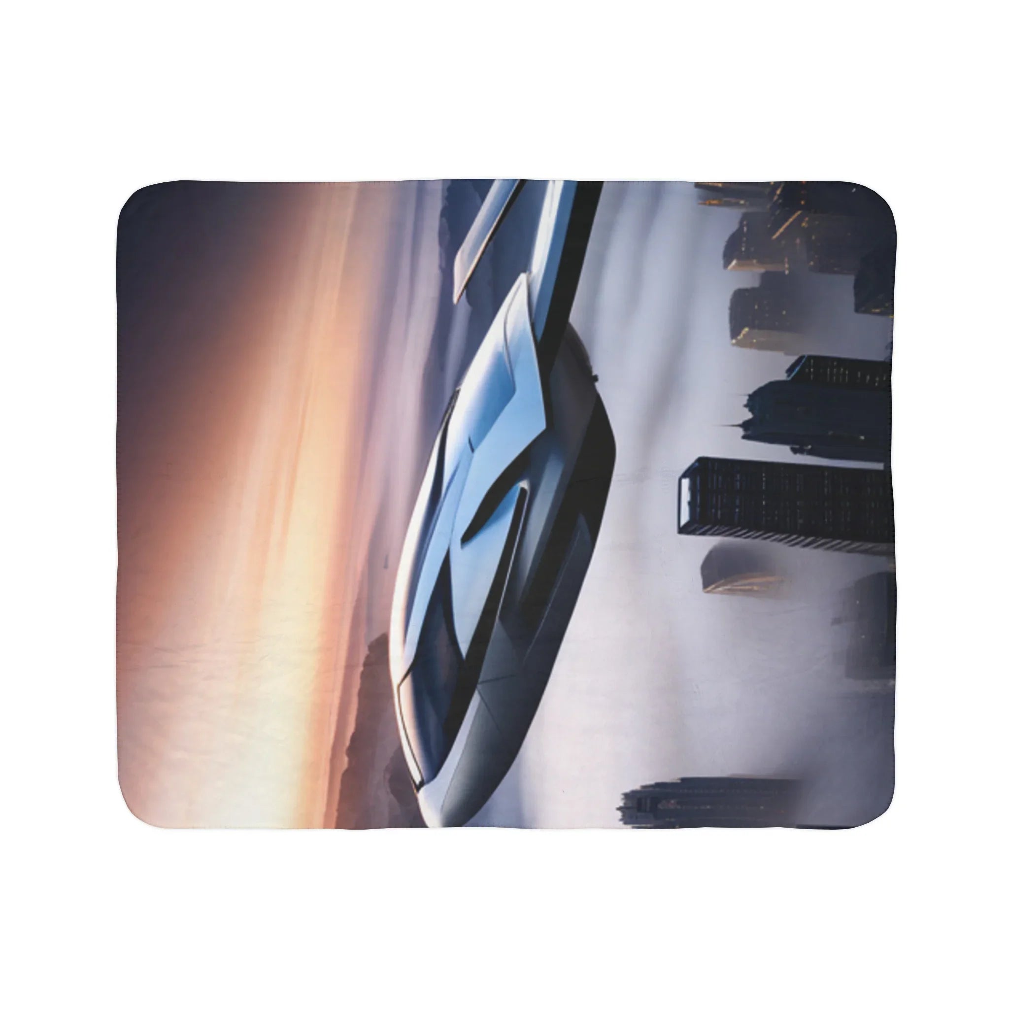 Futuristic Space Car Fleece Sherpa Blanket - Kids Edition
