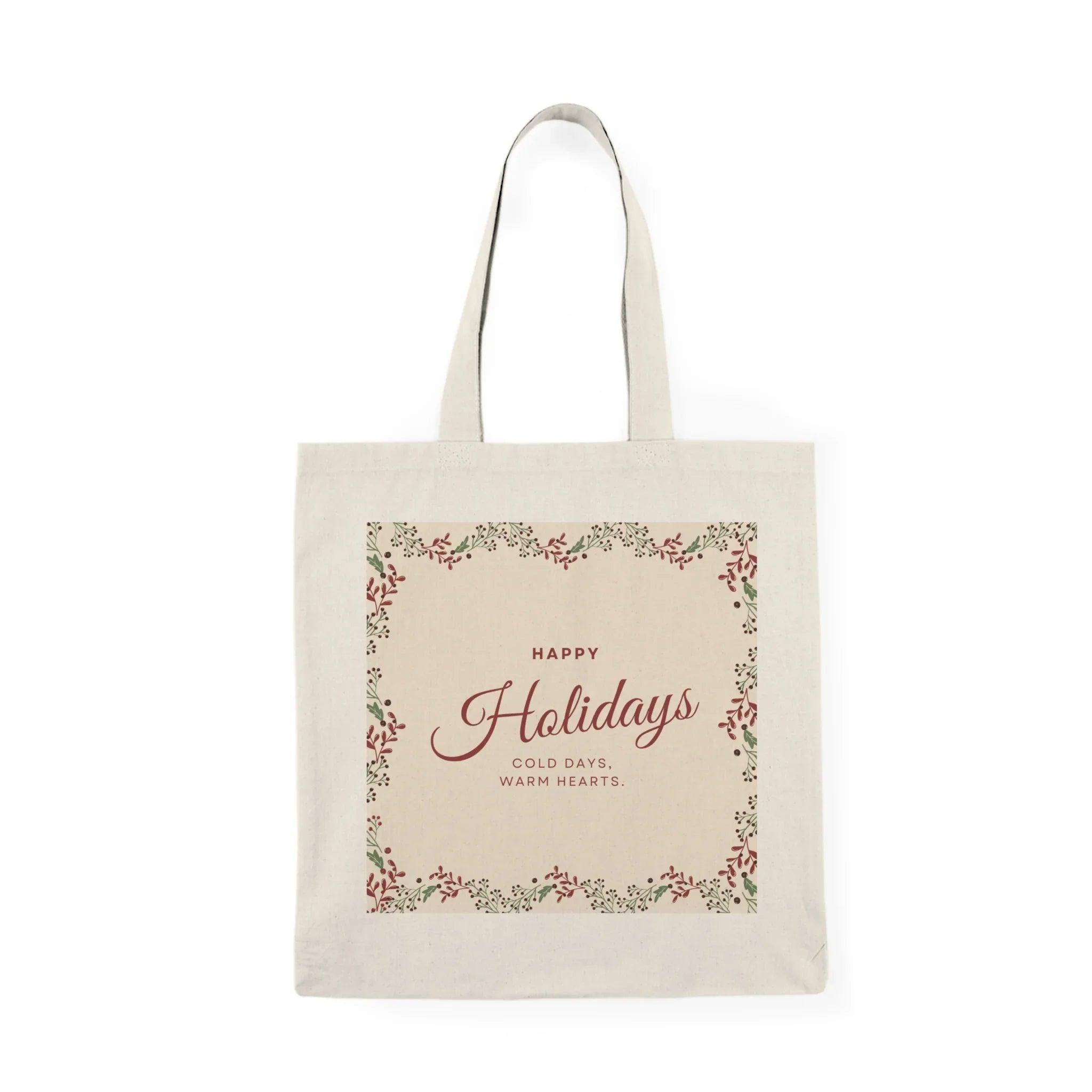 Happy Holidays Natural Tote Bag