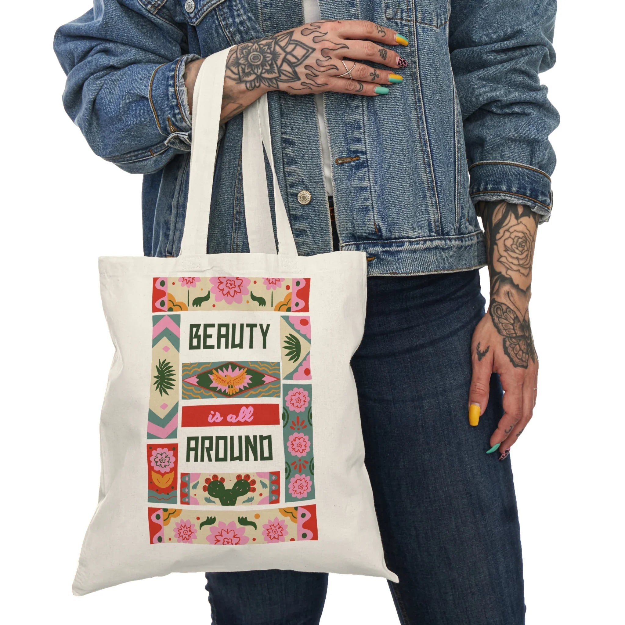 Beauty Is All Around Natural Tote Bag