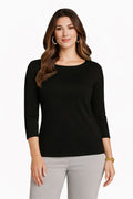 Sabrina Boatneck 3/4 Sleeve Top-Basics