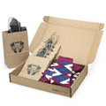 Customizable Groomsmen Gift Set Sangria Navy Argyle Men’s Dress Socks