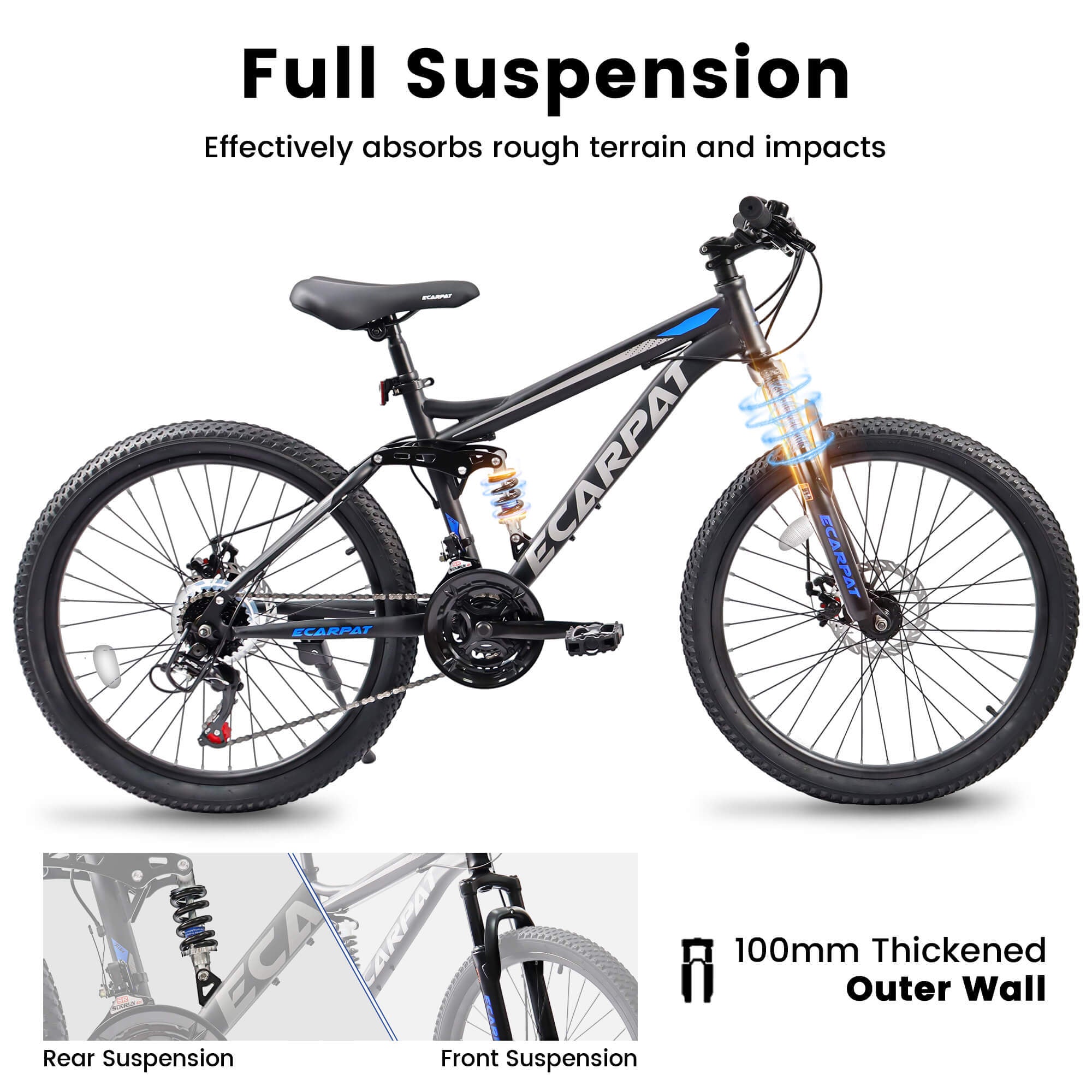 FlexRide™ 24 – 24" MTB Bike with Disc Brakes & 21-Speed Gears