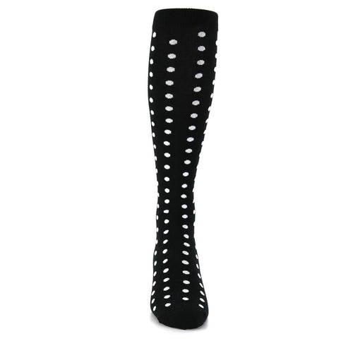 Black White Polka Dot Socks - Men's Over-the-Calf Socks