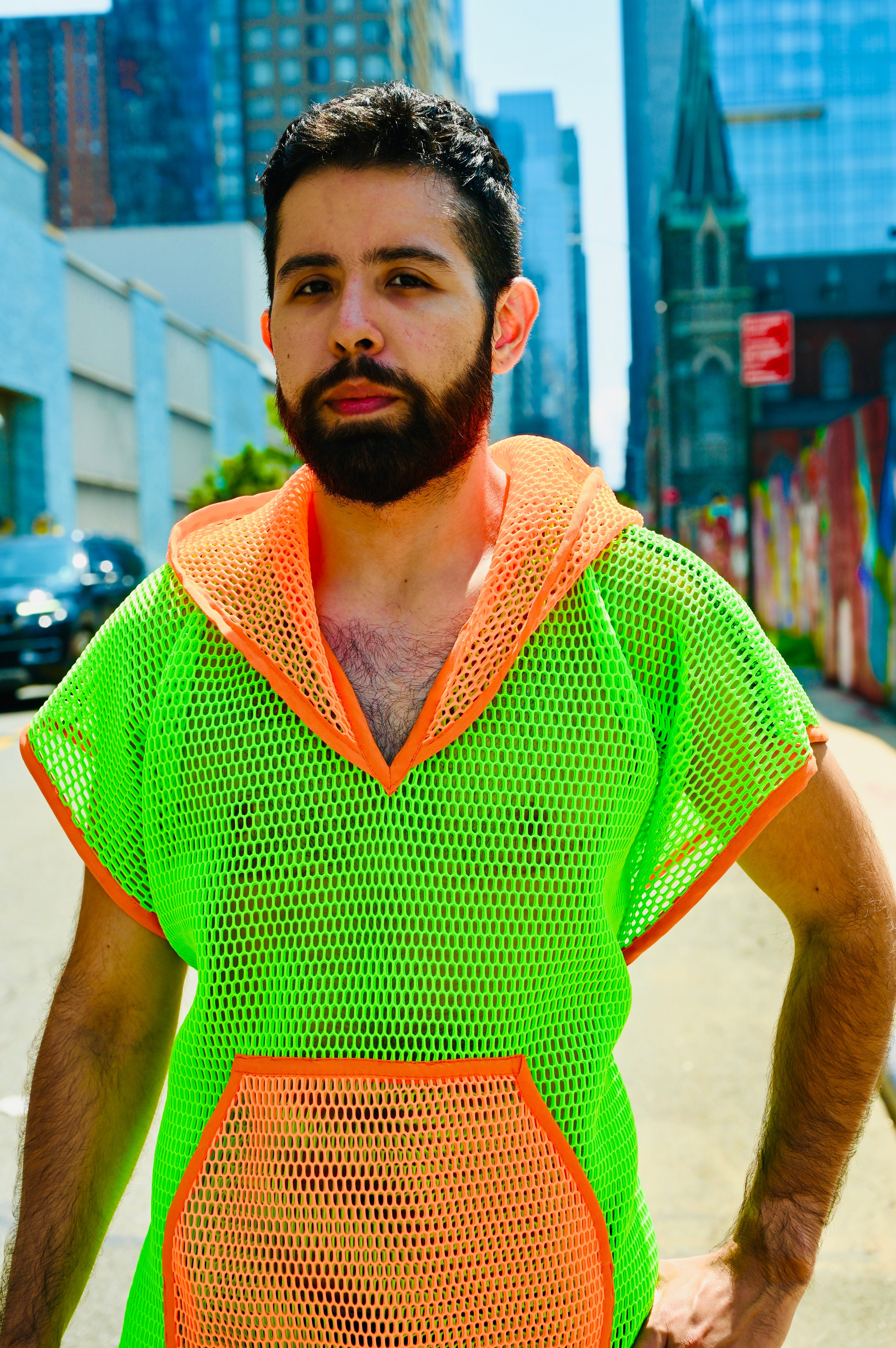 Long Honeycomb Poncho
