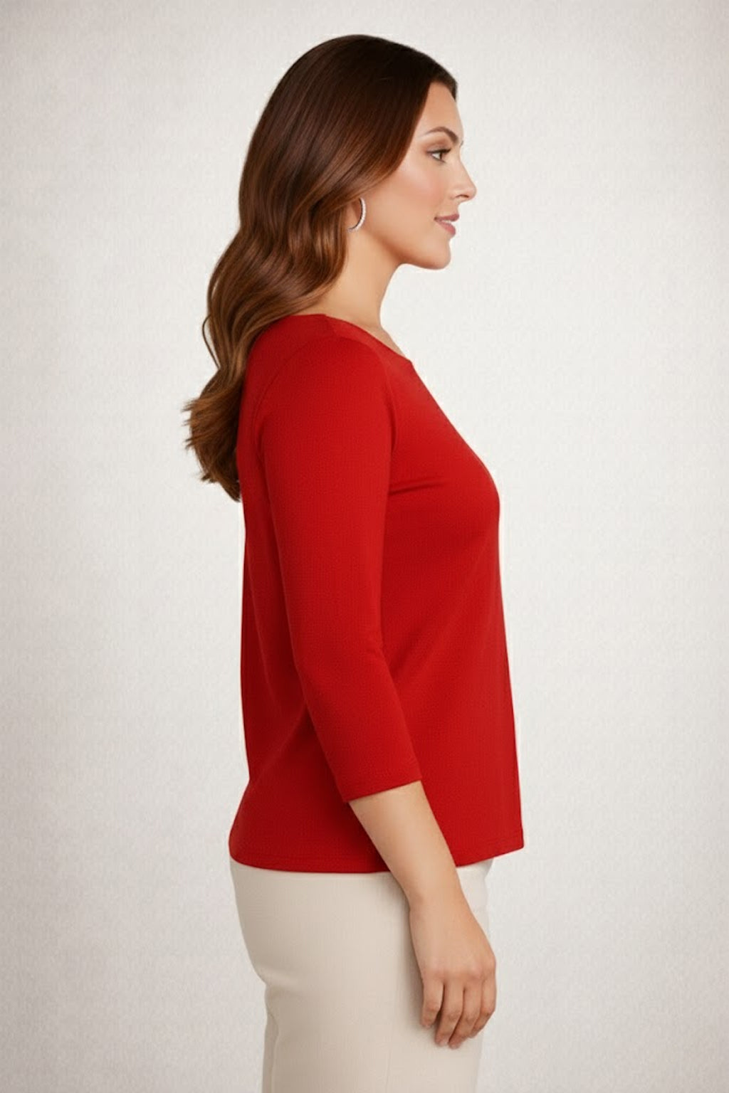 Sabrina Boatneck 3/4 Sleeve Top-Basics