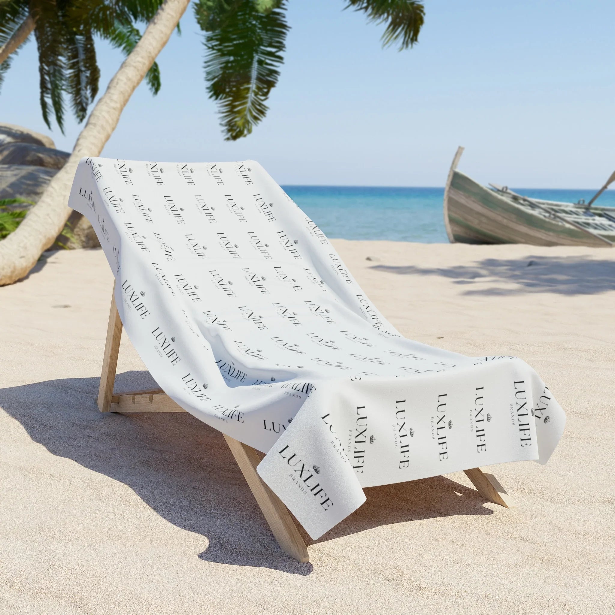 Luxlife Brands B&W Pattern Beach Towel