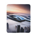 Futuristic Space Car Fleece Sherpa Blanket - Kids Edition