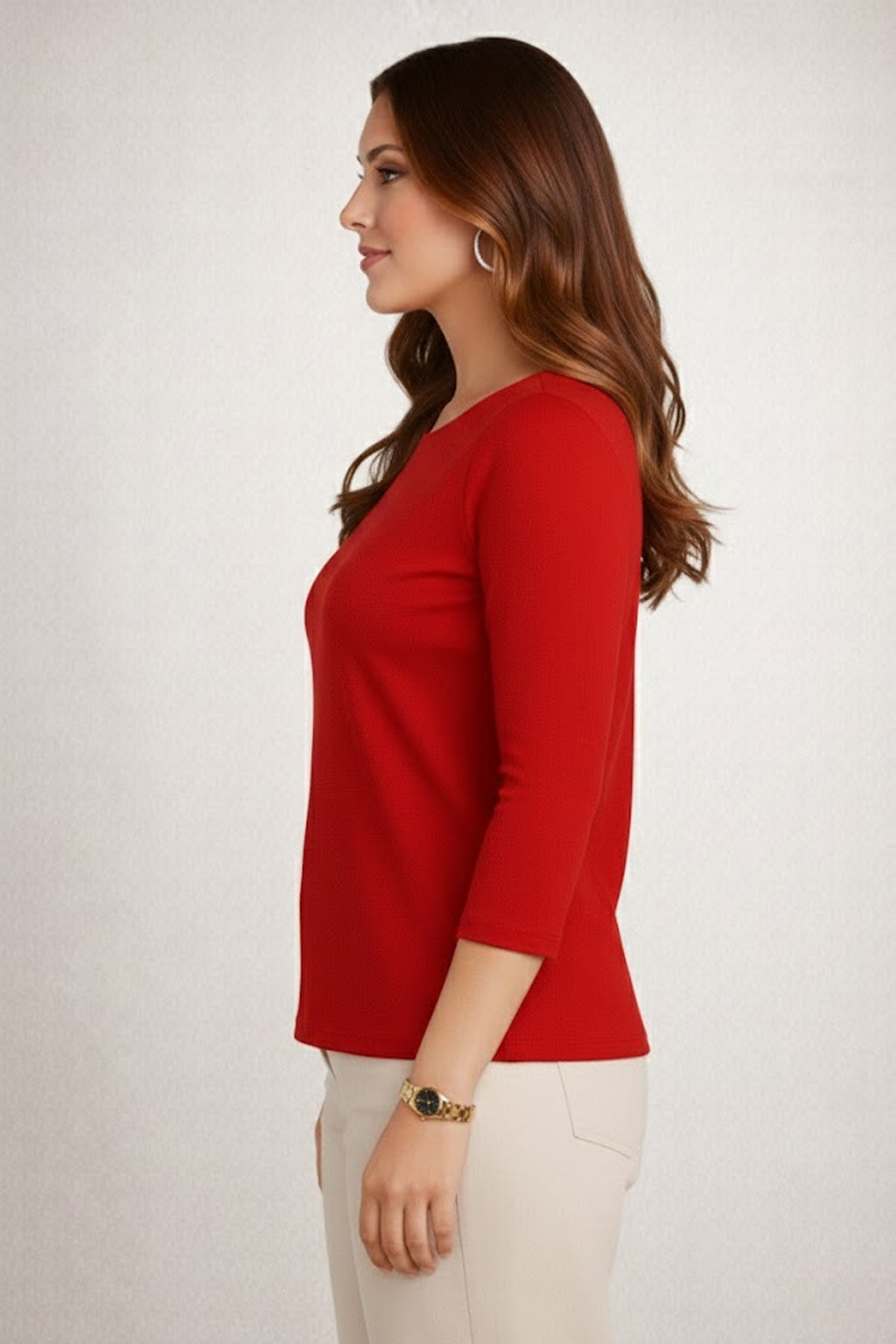 Sabrina Boatneck 3/4 Sleeve Top-Basics