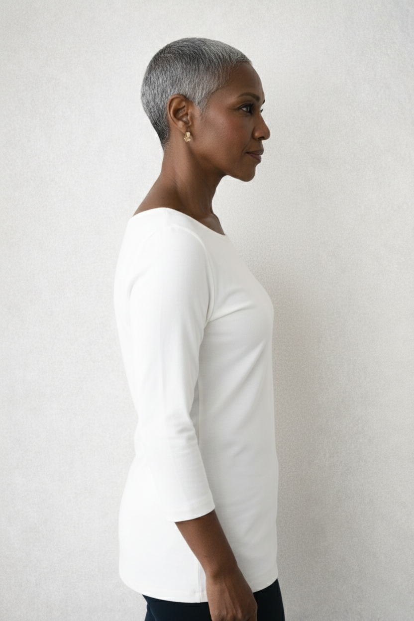 Sabrina Boatneck 3/4 Sleeve Top-Basics