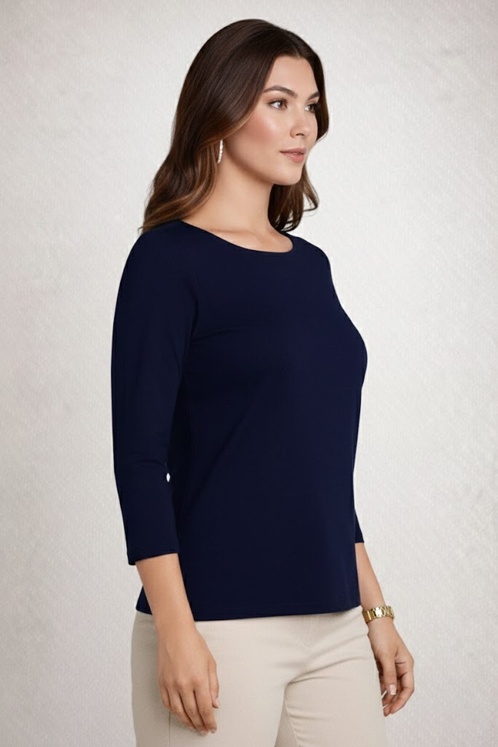 Sabrina Boatneck 3/4 Sleeve Top-Basics