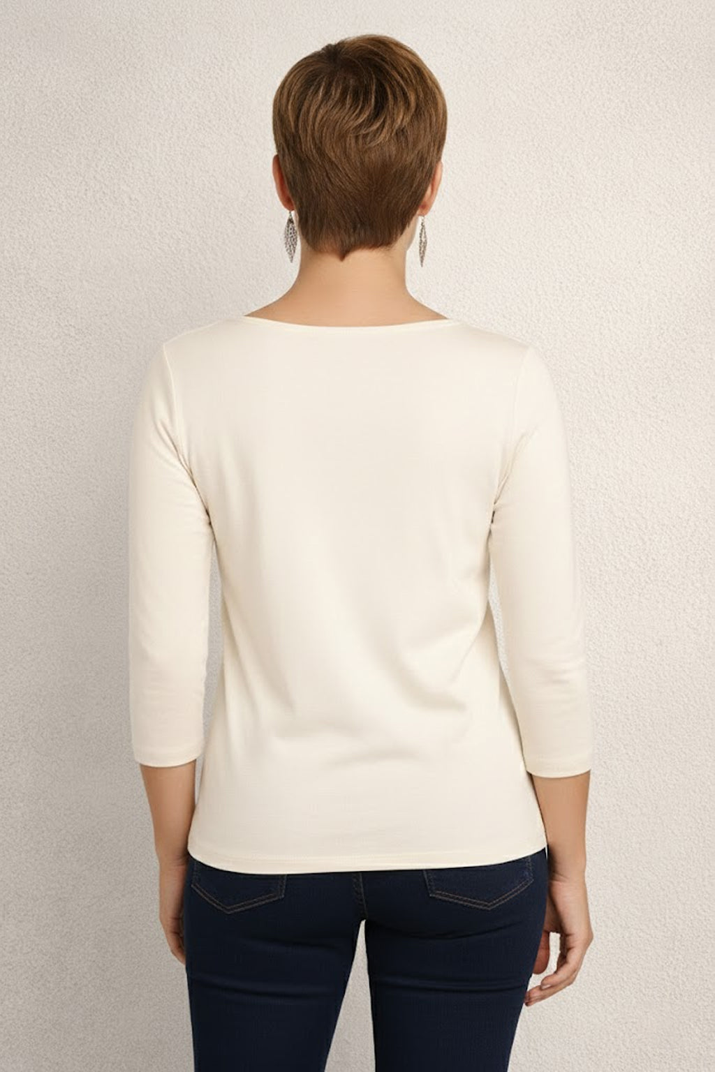 Sabrina Boatneck 3/4 Sleeve Top-Basics