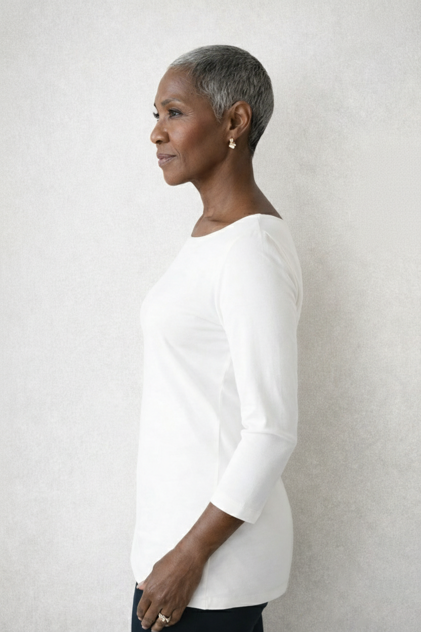 Sabrina Boatneck 3/4 Sleeve Top-Basics
