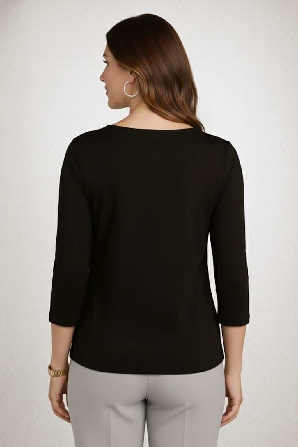 Sabrina Boatneck 3/4 Sleeve Top-Basics