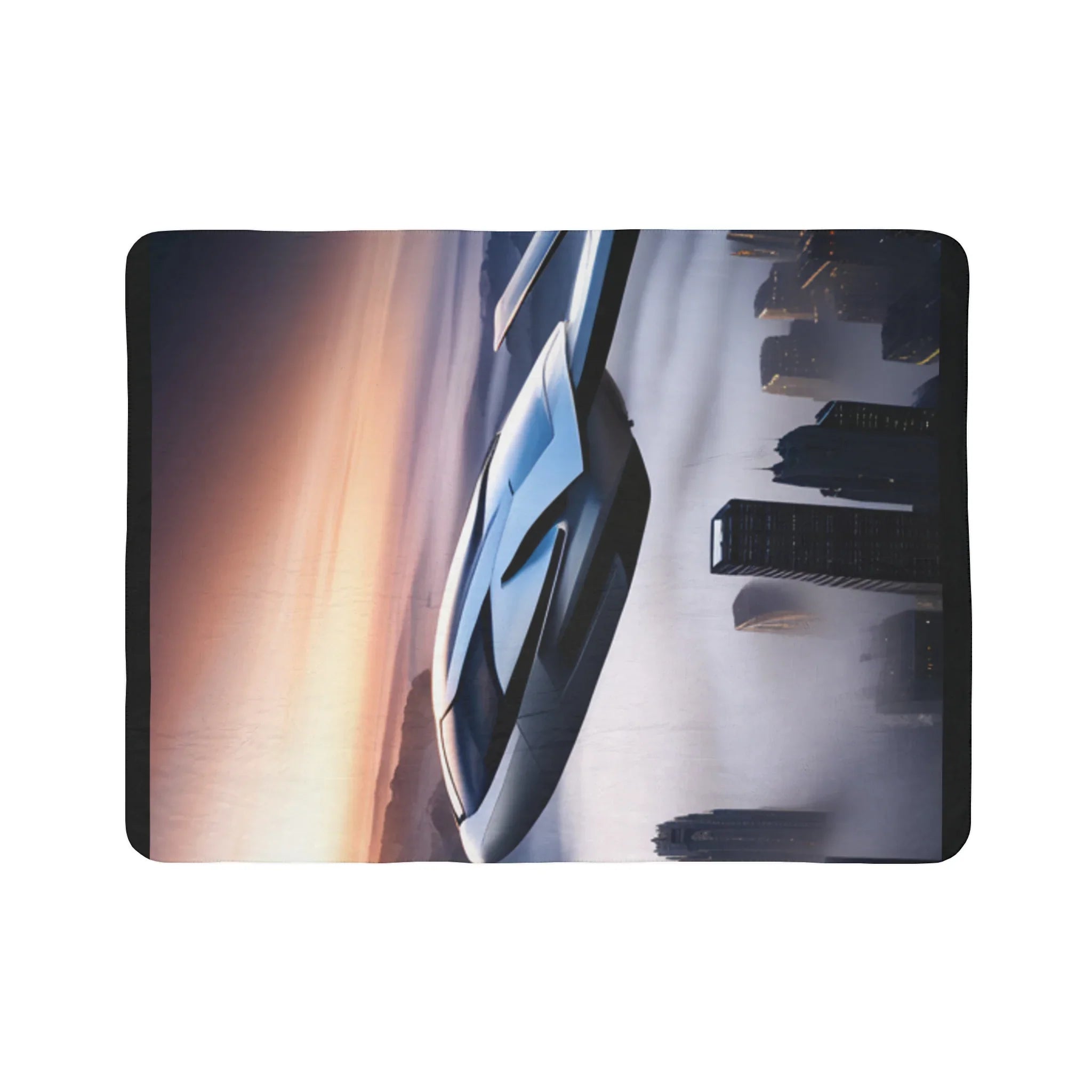 Futuristic Space Car Fleece Sherpa Blanket - Kids Edition