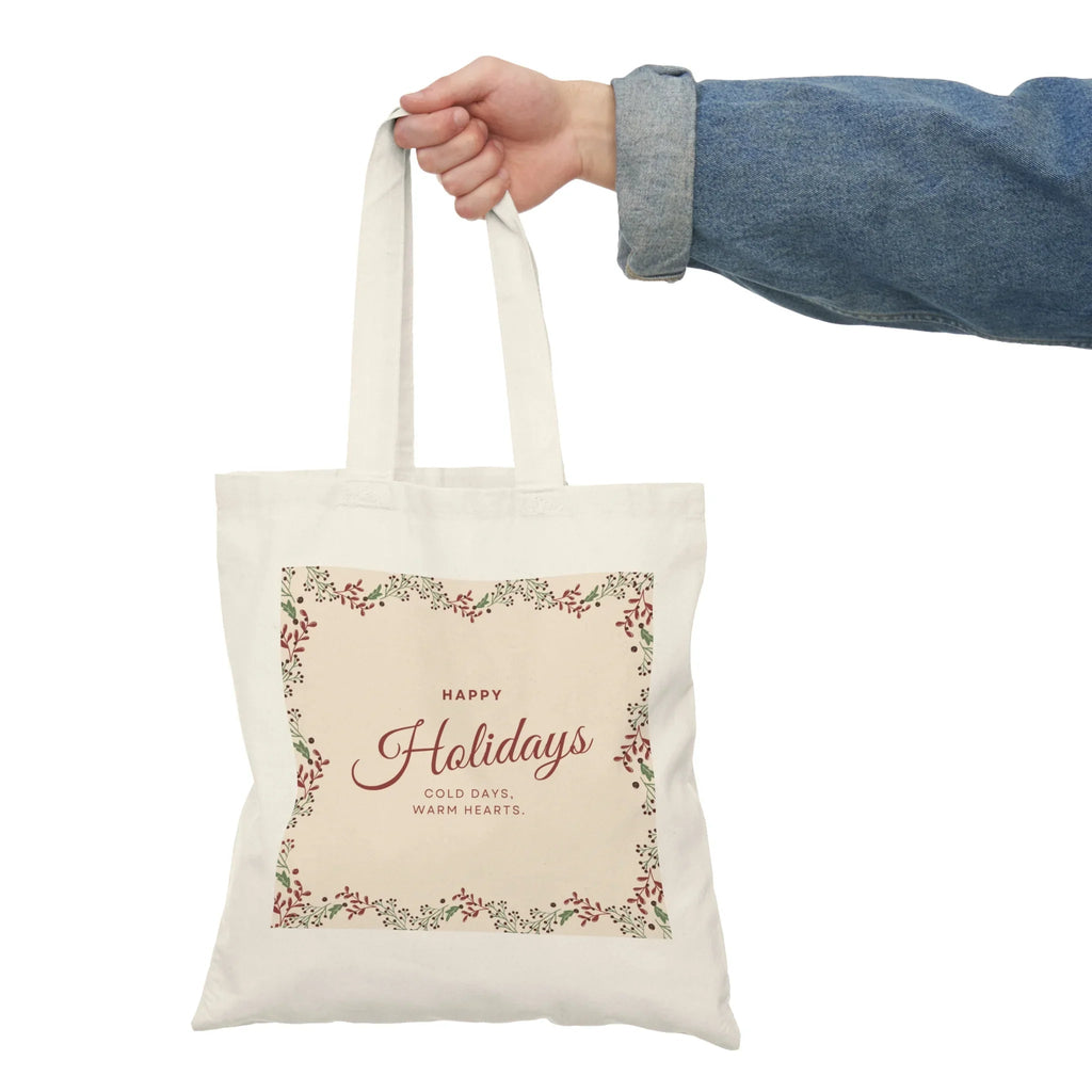 Happy Holidays Natural Tote Bag