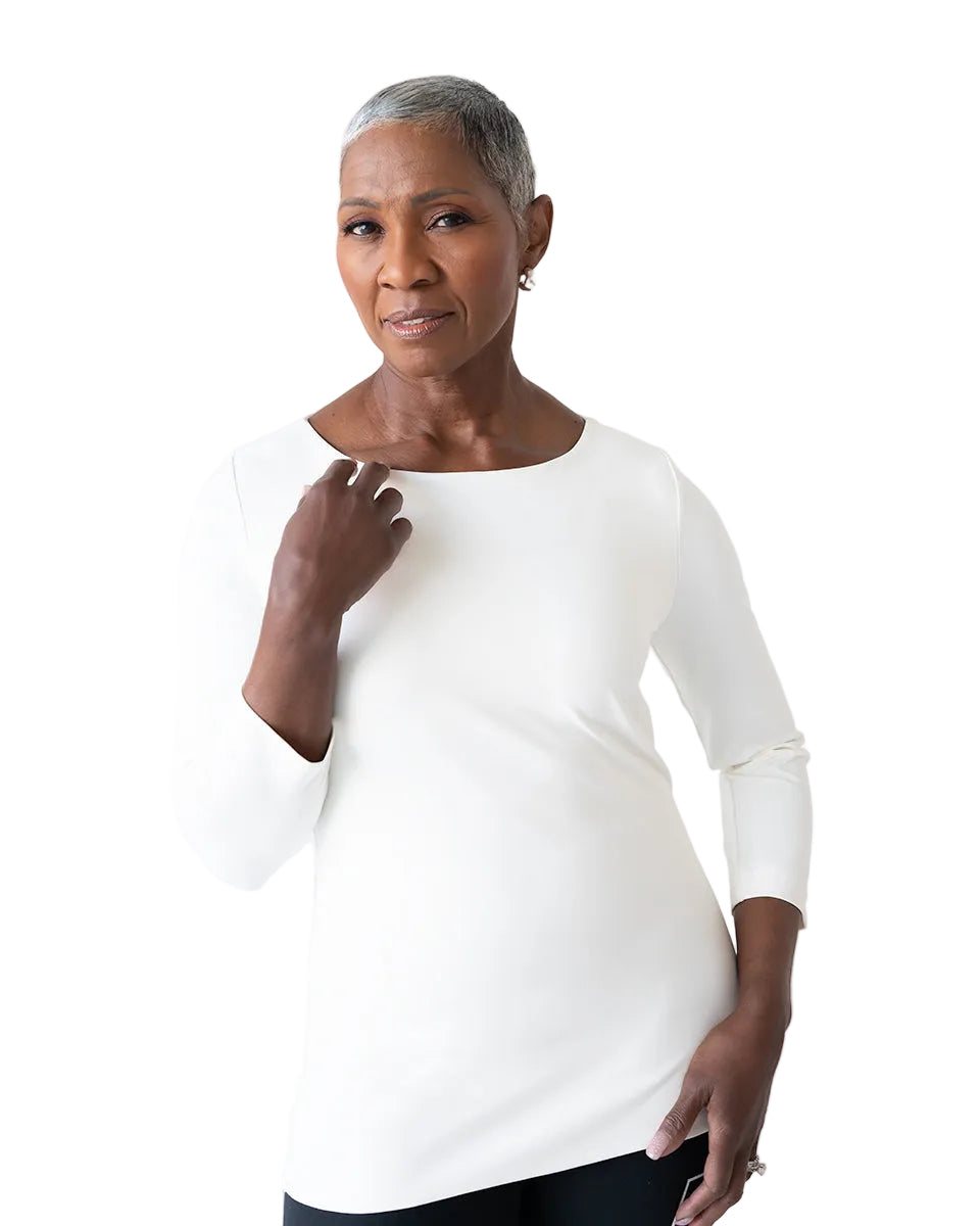Sabrina Boatneck 3/4 Sleeve Top-Basics