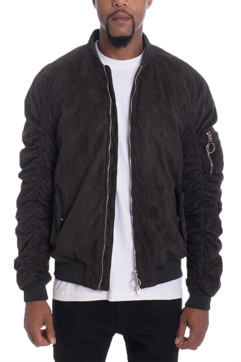 FAUX SUEDE BOMBER 6111