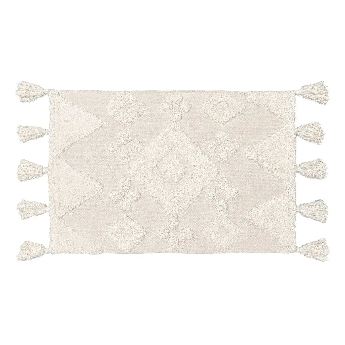Handmade Tassel Rug Beige White Cotton Soft Carpet Bedroom Bedside Nordic Rugs Household Non-slip Mat Morocco Carpet