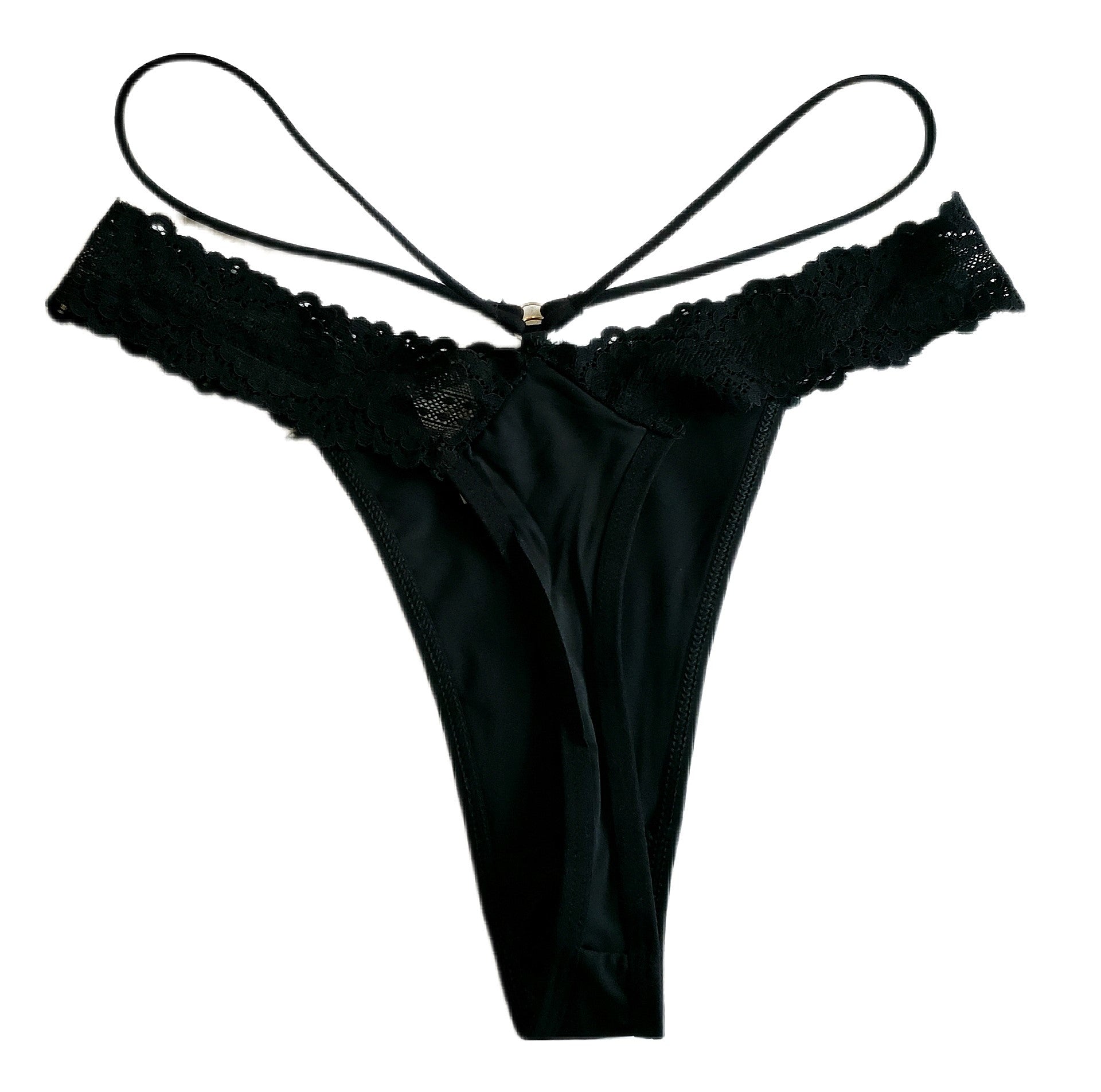 'All You Can Eat' Black Thong Panty
