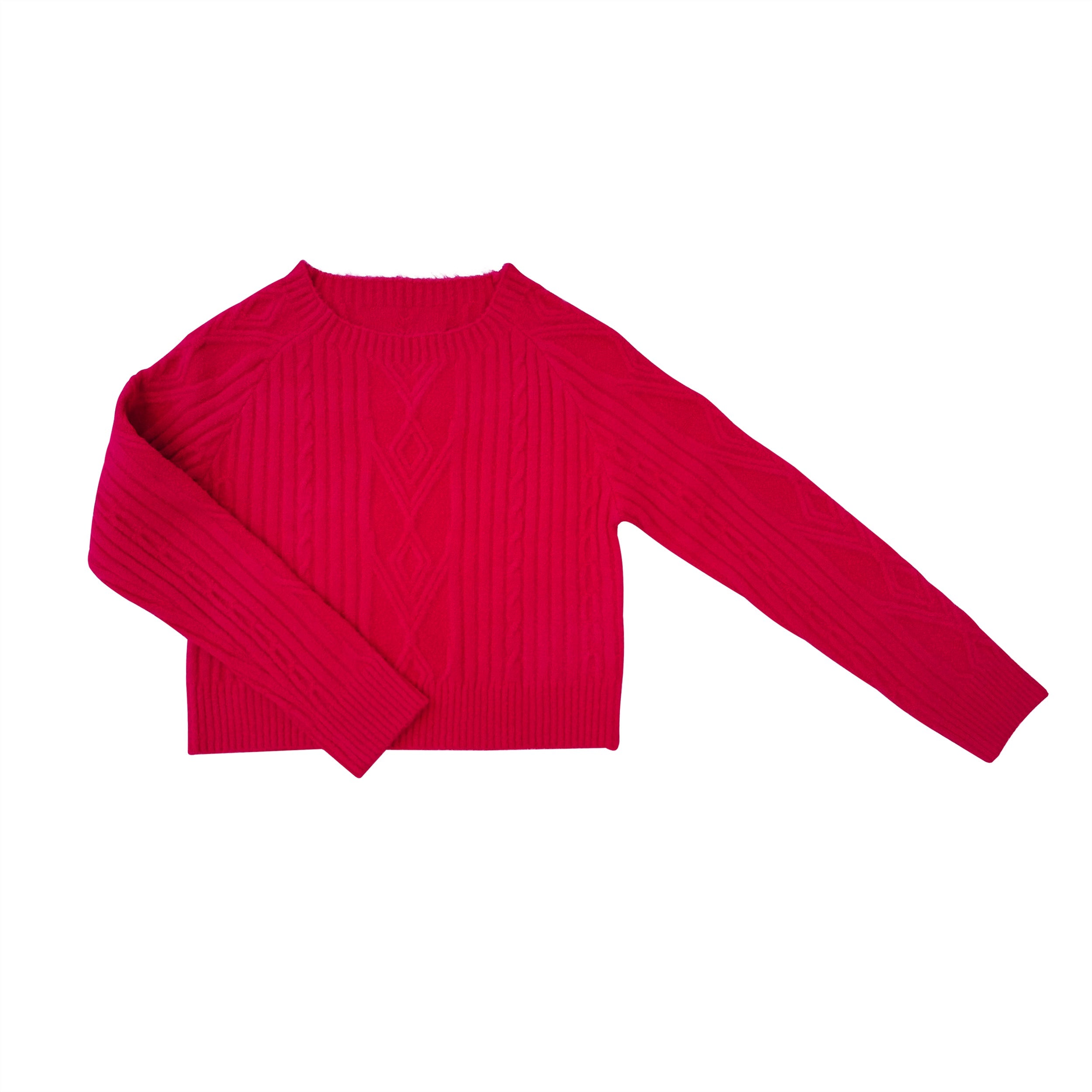 AA Fuchsia Braid-Knitted Sweater