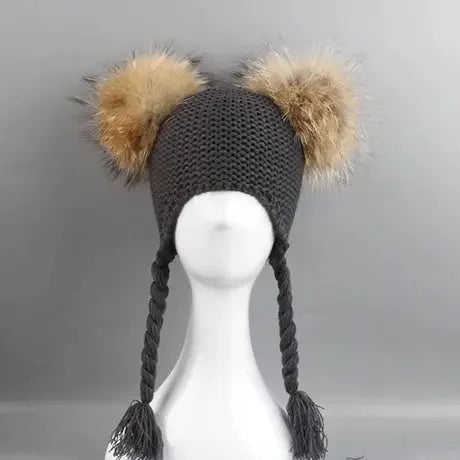 Winter Kids Fur Beanie