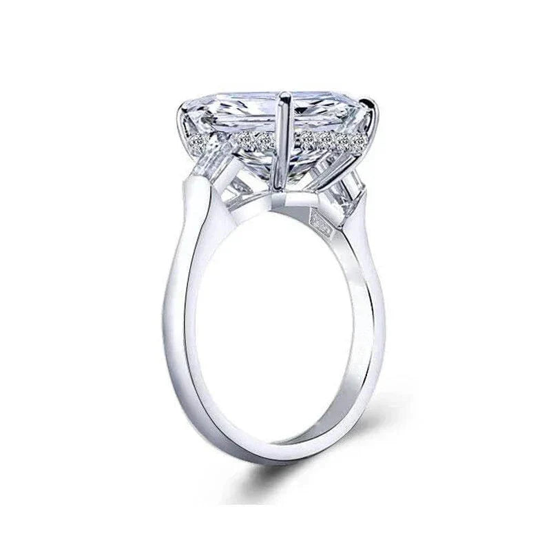 Luxury Ladies Jewelry Ring 5 Carat Emerald Moissanite 925 Sterling Silver Wedding Fashion Engagement Rings