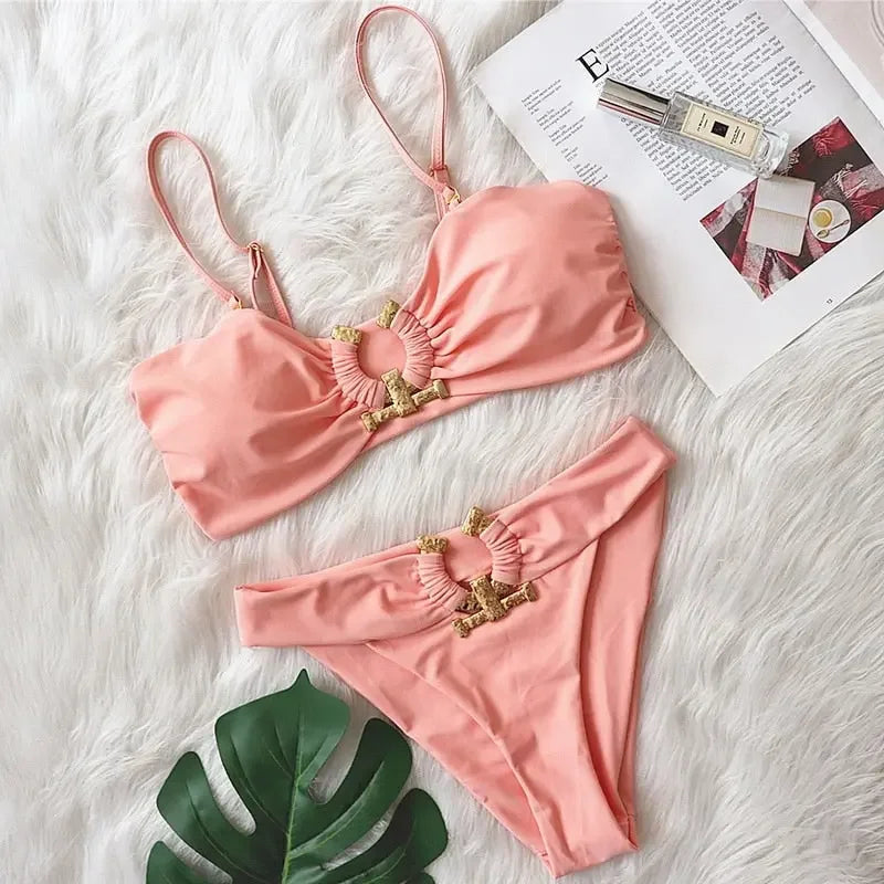 Oceanside Bandeau Push Up Brazilian Bikini