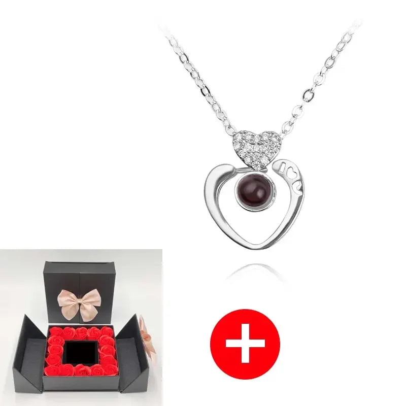 Valentines Artificial Rose & Jewelry Gift Box