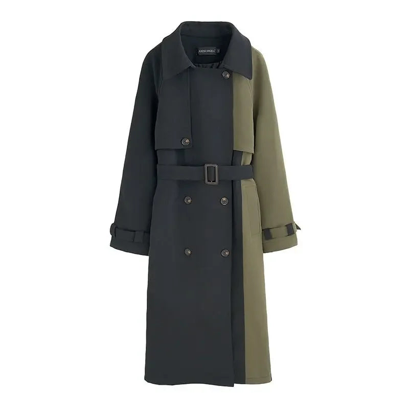 Color Block Trench Coat