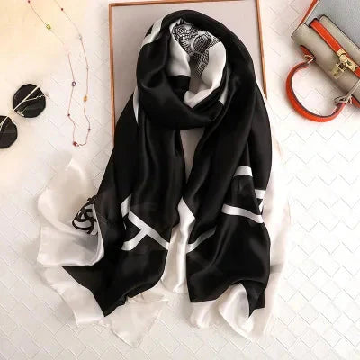 Luxury brand hijab summer women scarves soft long print silk scarves lady shawl and wrap 2022 pashmina bandana beach stoles