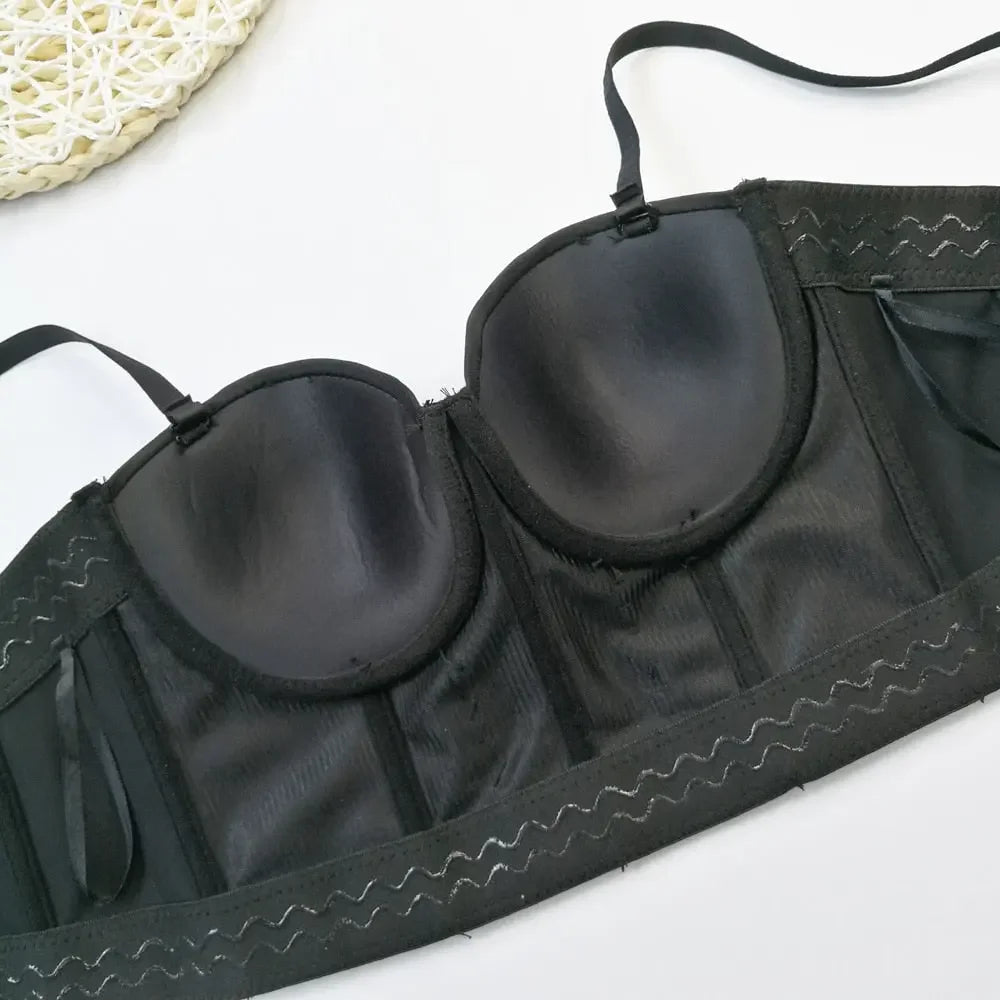 Irene Tinnie Sexy Rhinestone Bustier Corset Push Up Night Club Bralette Women's New Fashion Bra Cropped Top Plus Size Vest