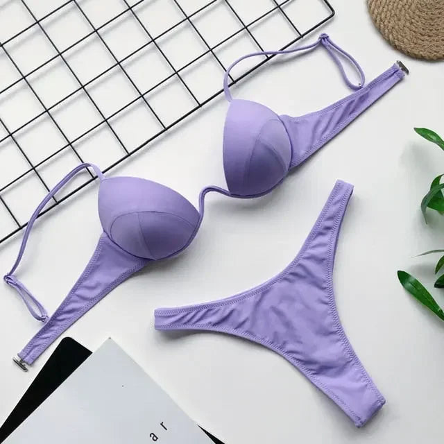 Stella Sexy V-bar Underwire Bra & Thong Bikini