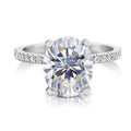 Queen 925 Sterling Silver Oval Cut 3ct Diamond Ring