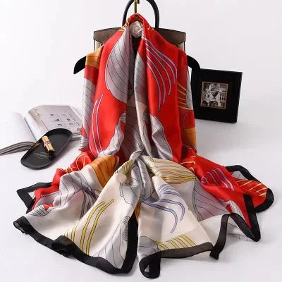 Luxury brand hijab summer women scarves soft long print silk scarves lady shawl and wrap 2022 pashmina bandana beach stoles