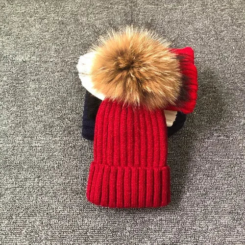 LUXKIDS Winter Classic Fur Pom Hat