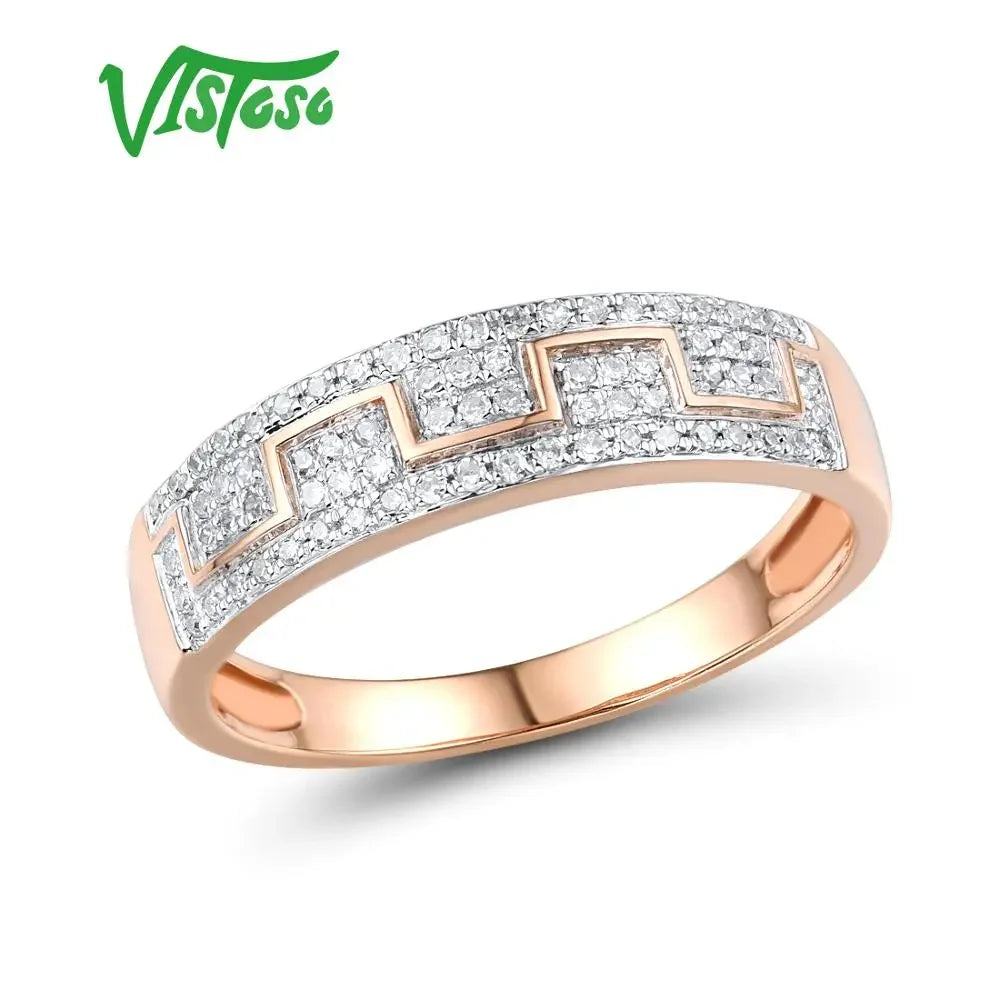 LUX 14K 585 Rose Gold Bling Ring