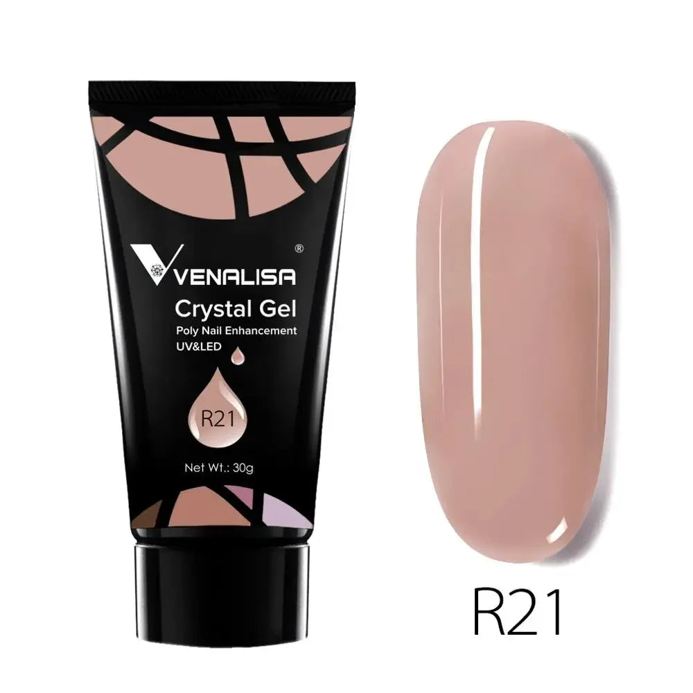 Venalisa Poly Nail Gel Nail Art French Nail Constraction Jelly Builder Extension Gel Acrylic Slip Solutions Clearnser Remover