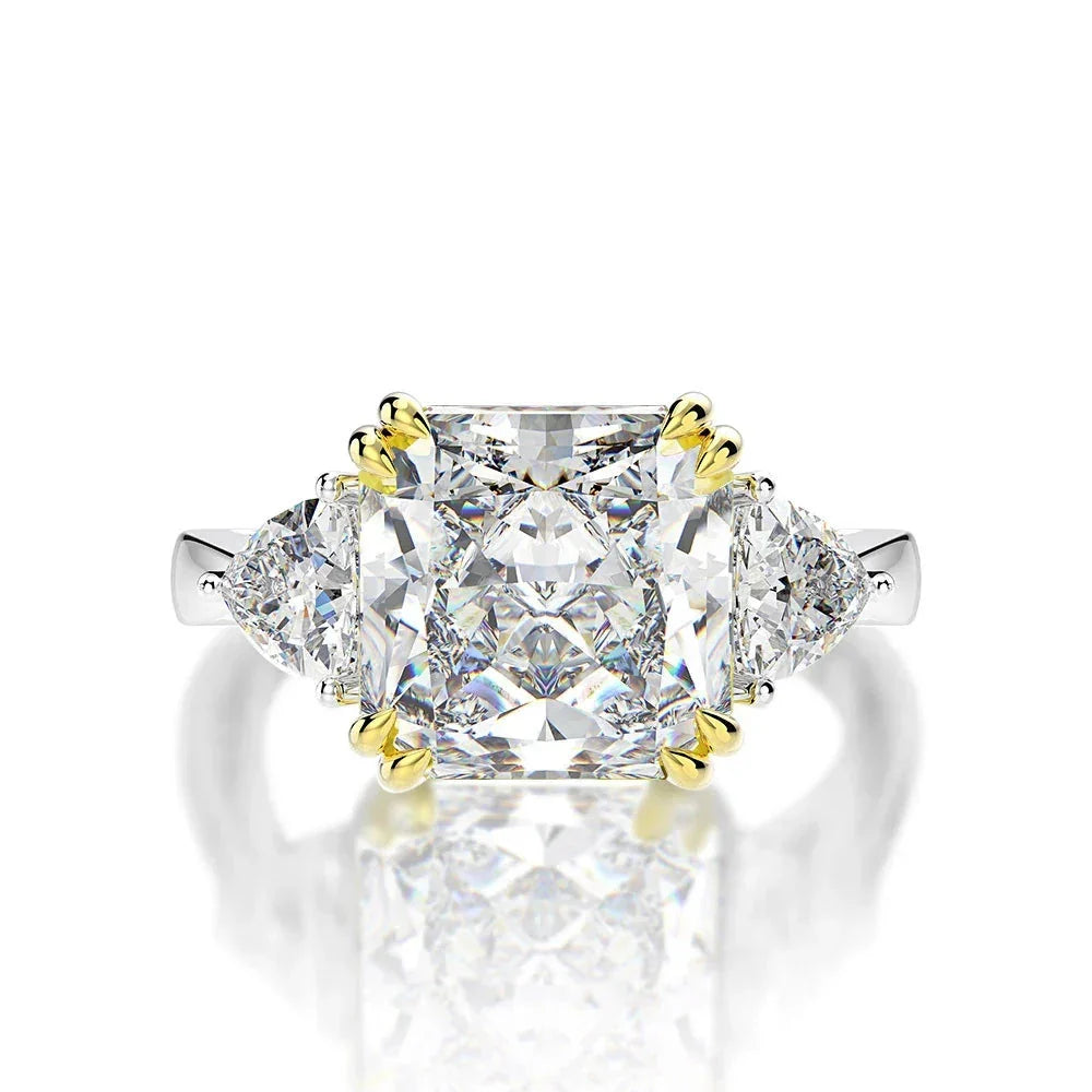 925 Sterling Silver 5CT G Color Lab Sapphire Gemstone Wedding Engagement Cocktail Ring