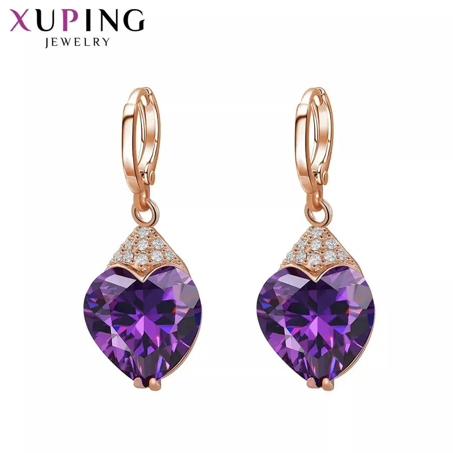 Xuping Jewelry Fashion Luxury Women Drop Earrings with Synthetic Cubic Zirconia for Valentine's Day Gift 27656