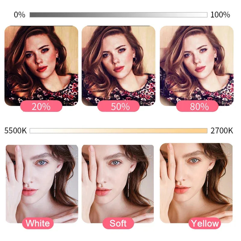 Live Stream 18 inch LED Ring Light with Tripod - Dimmable Photographic Lighting