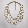 Suekees Boho Fashion Jewelry Gothic Collar Necklace Wax Cord Metal Link Pearl Beads Earthy Collares Necklace Women Accessories