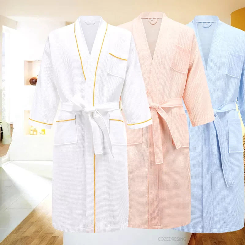 LUXMAN 5 Star Hotel 100% Cotton Waffle Bathrobe