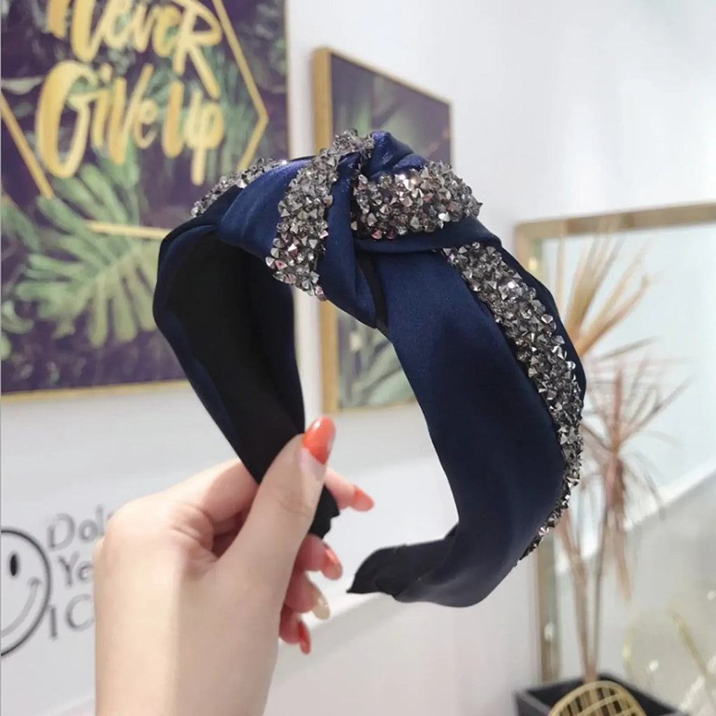 LUX Rhinestone Middle Knot Hairband