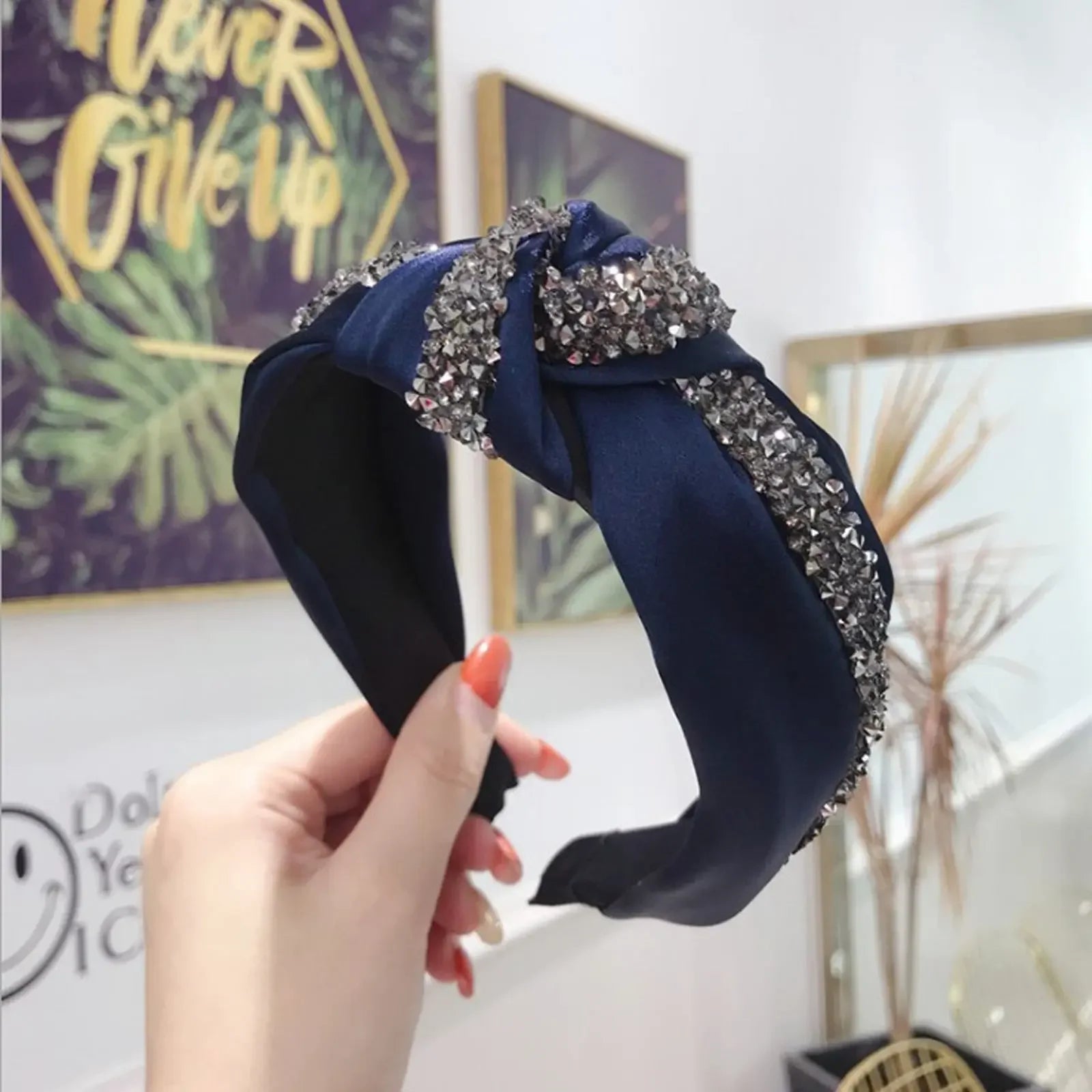 LUX Rhinestone Middle Knot Hairband