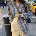 Vintage Loose Fit Plaid Blazer