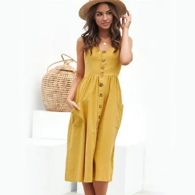 Cute Boho Button Down Sundress