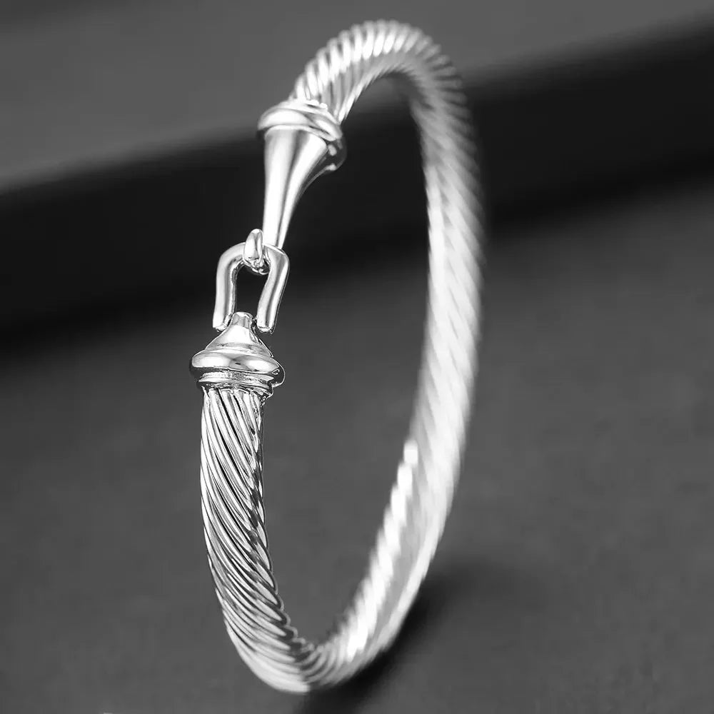 Missvikki Original design Stackable Bangle For Women Bridal Wedding Cubic Zircon OPen Bangle Dubai Bracelet Party Jewelry