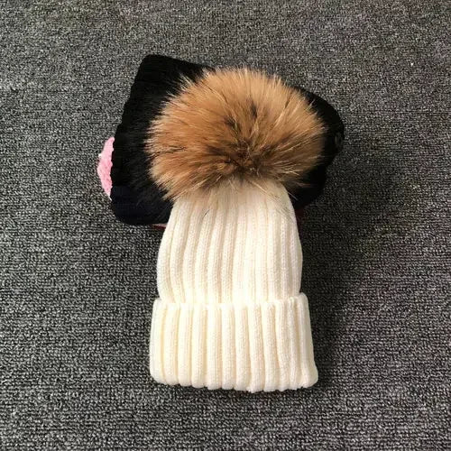 LUXKIDS Winter Classic Fur Pom Hat