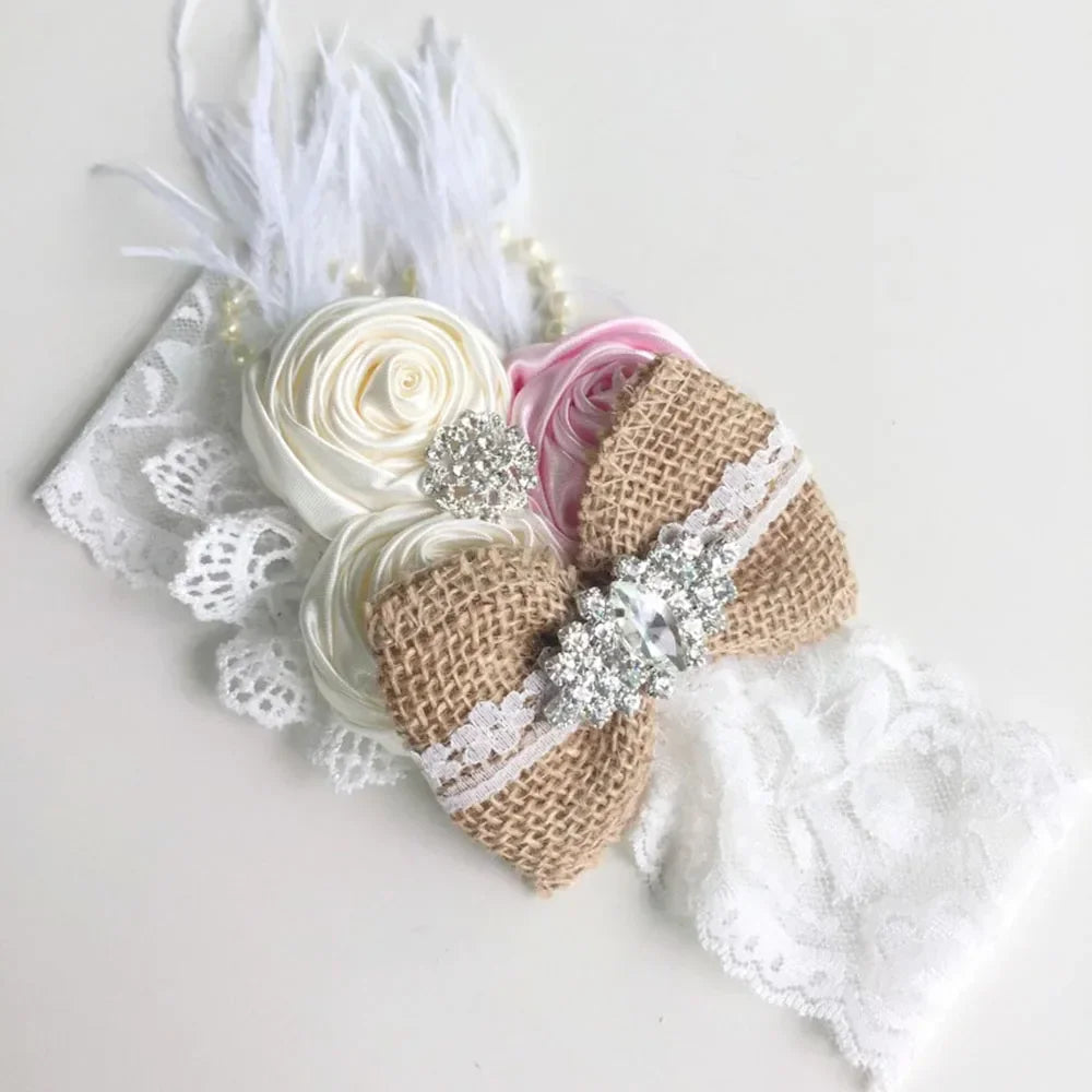 Vintage Flower Headband Baby Girls